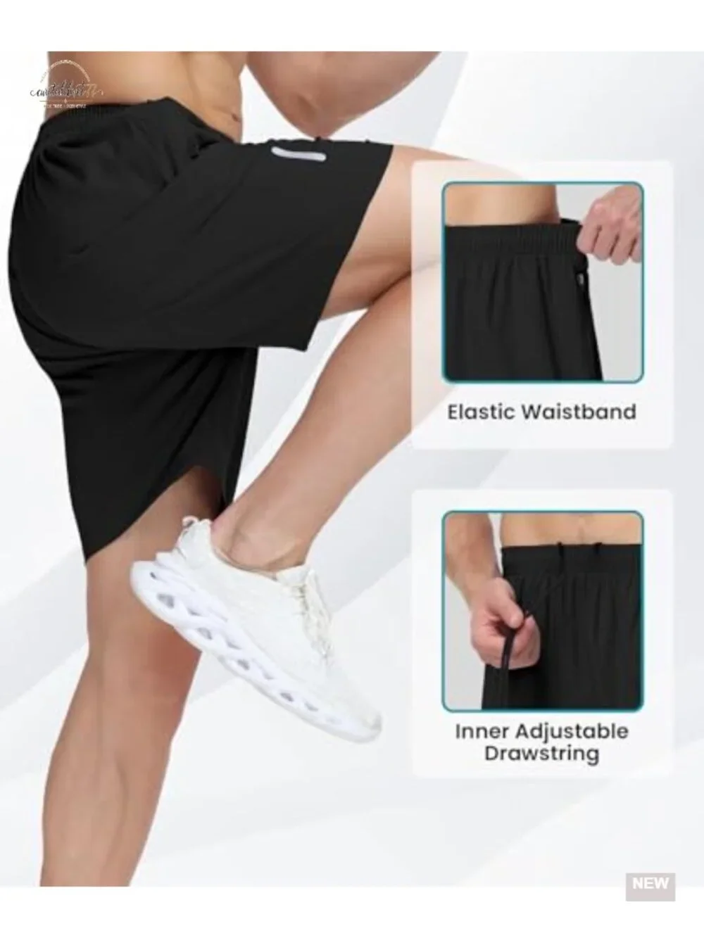 Men's Athletic Gym Shorts 7 Inch Quick Dry with Zipper Pockets
